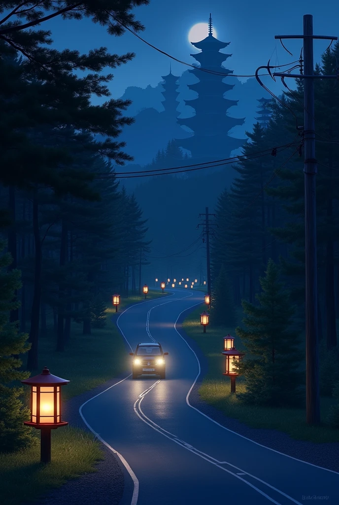 japan road at night 