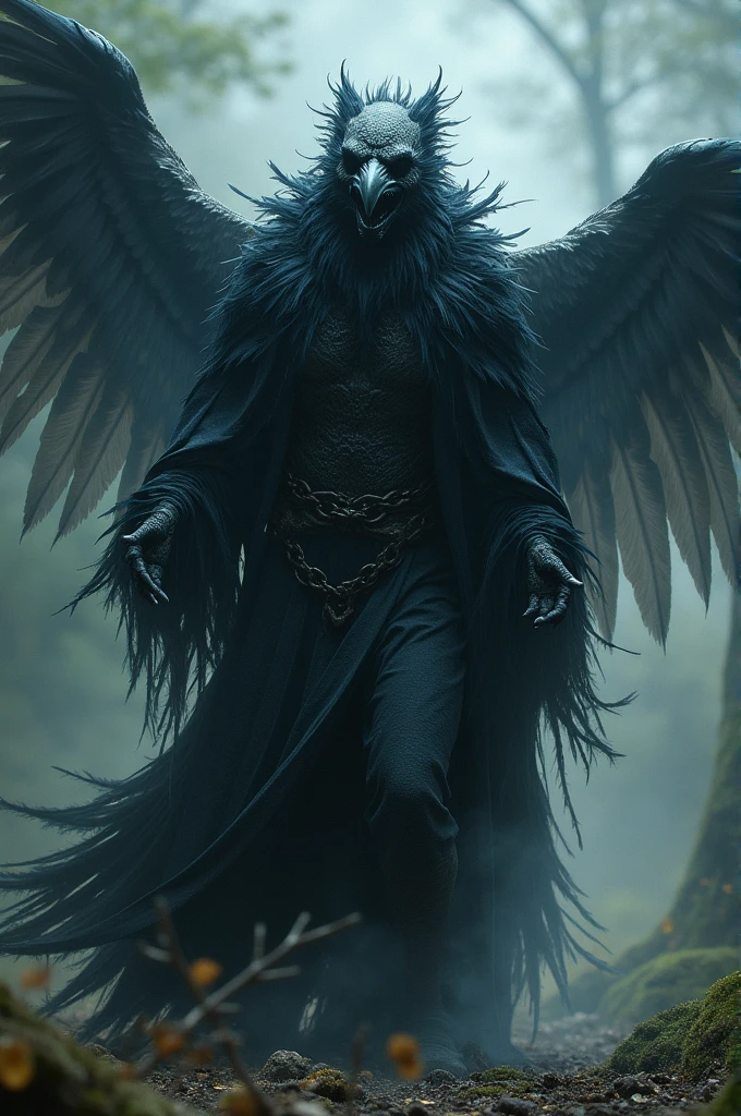 Wizard transforming into crow