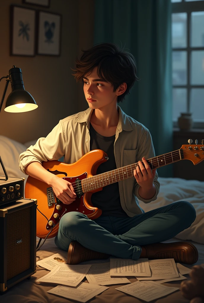 MARTIN DREAMING OF BECOMING A GREAT GUITARIST 
 
