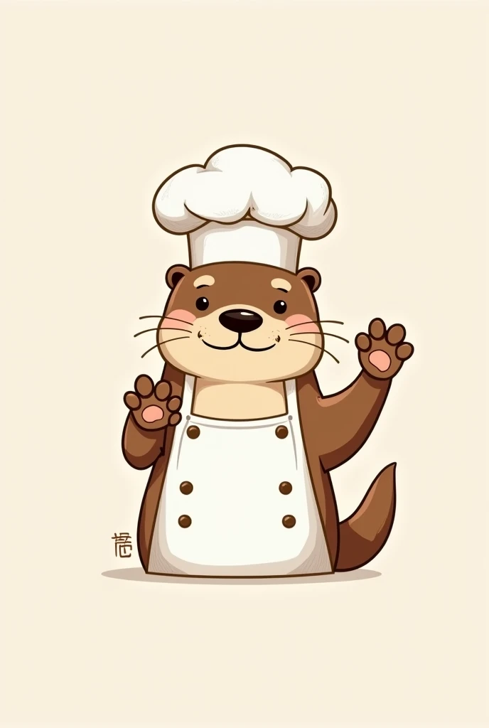 Make a simple logo of an otter chef, for a restaurant