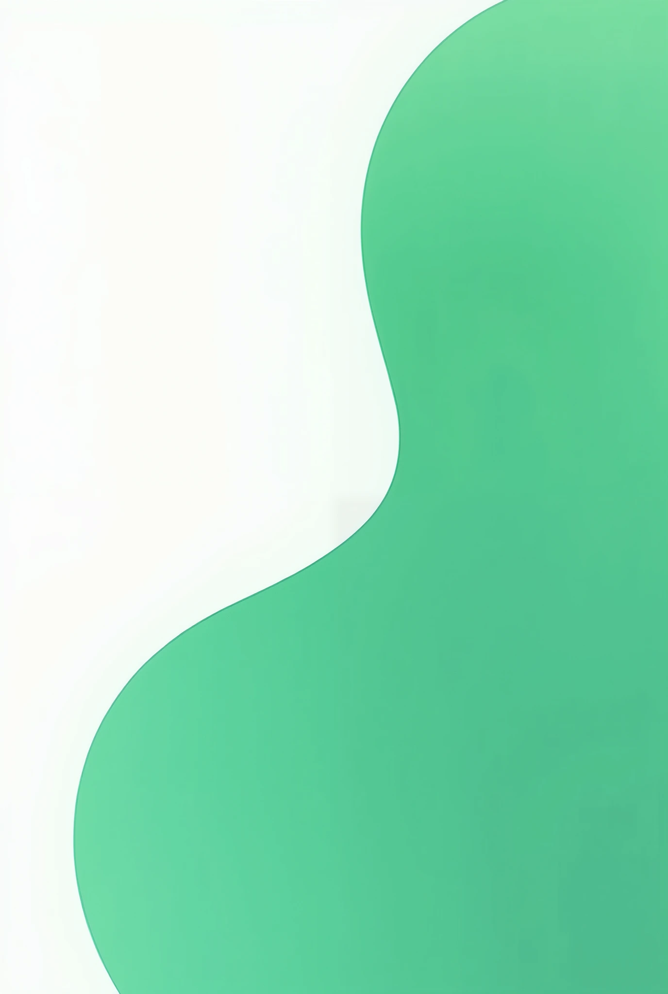 A square two-tone image with a white background and large green wave-shaped spots spilling over the sides
