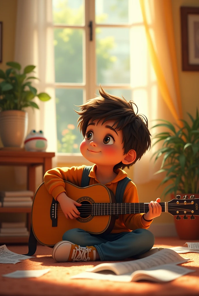 THE BOY MARTIN DAYDREAMING AND BECOMING A GREAT GUITARIST 
 
