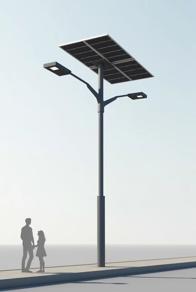 A design for a solar panel that is used as a combination between a light pole and a roof