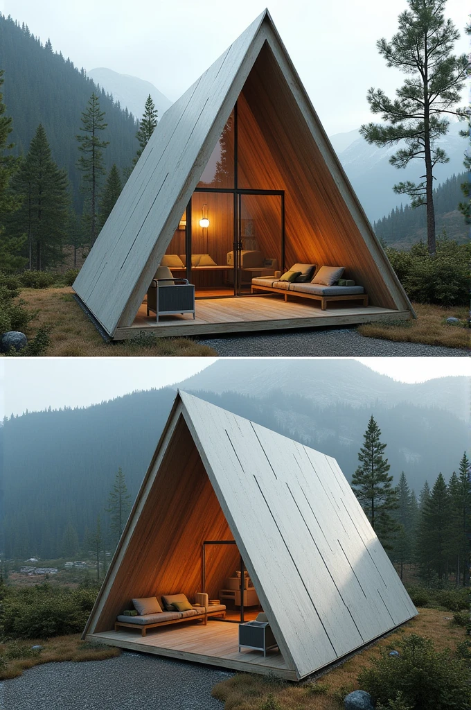 modular shelter in triangle shape