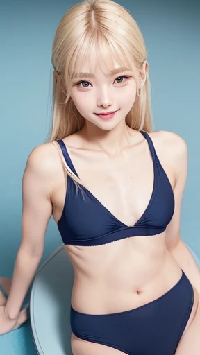 girl, goblin, smile of great joy，beautiful and moving，(((flat chest))),Do a dynamic dance、How to wear a Painted Mimi headband、((((small face、 body type、thin arms、thin waist、slender upper body、thin thighs、thin lower body))))、ponytail、(((blonde hair)))、tropical sandy beach、a dizzying smile、((micro bikini))、full body shot、A bow tie、wear big gold earrings