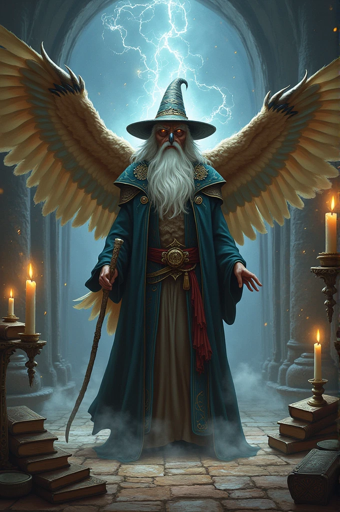Wizard transforming into an owl
