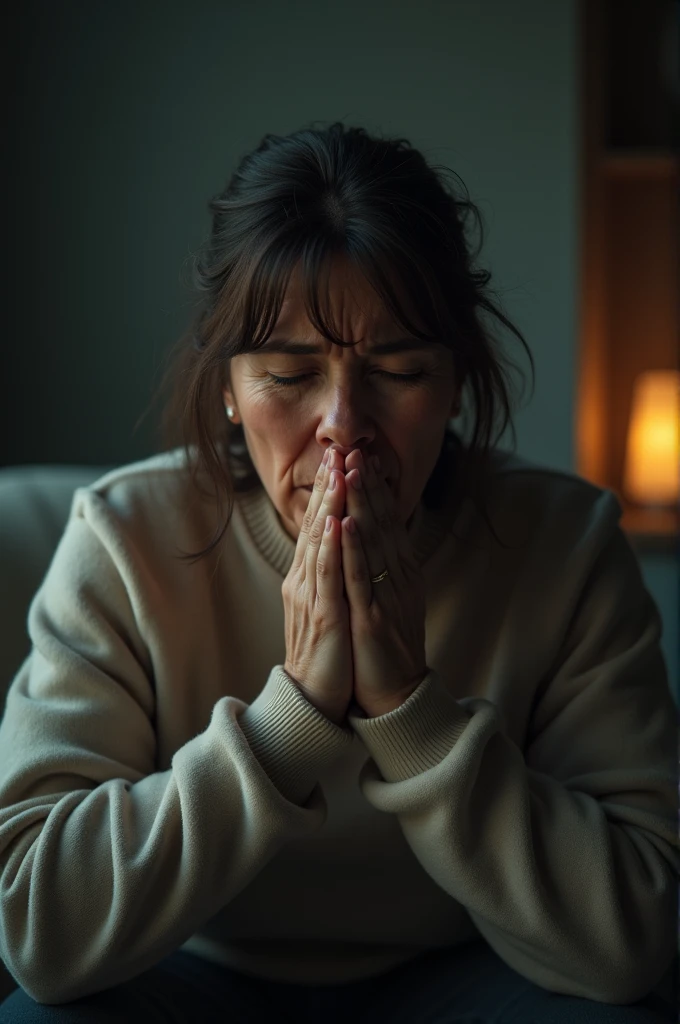 A woman coughing
