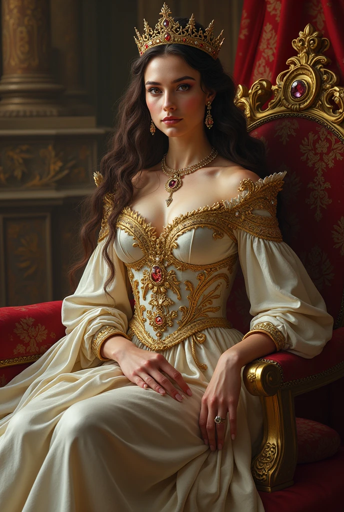 Majestic queen woman sitting