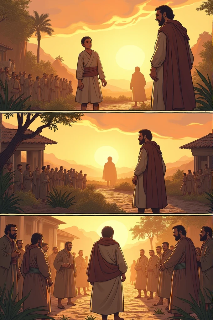 Make a comic strip of the prodigal son
