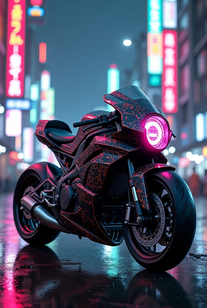 Bosozoku motorcycle, Cyberpunk style 