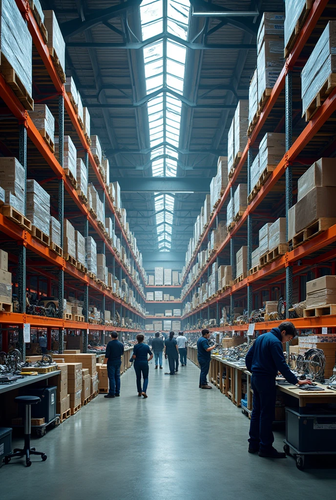 What a warehouse that sells spare parts and products for vehicles would look like