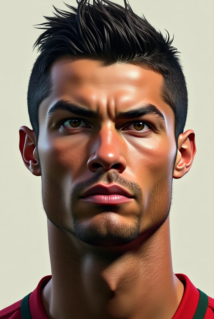 Make me a photo of Cristiano Ronaldo's face questioning