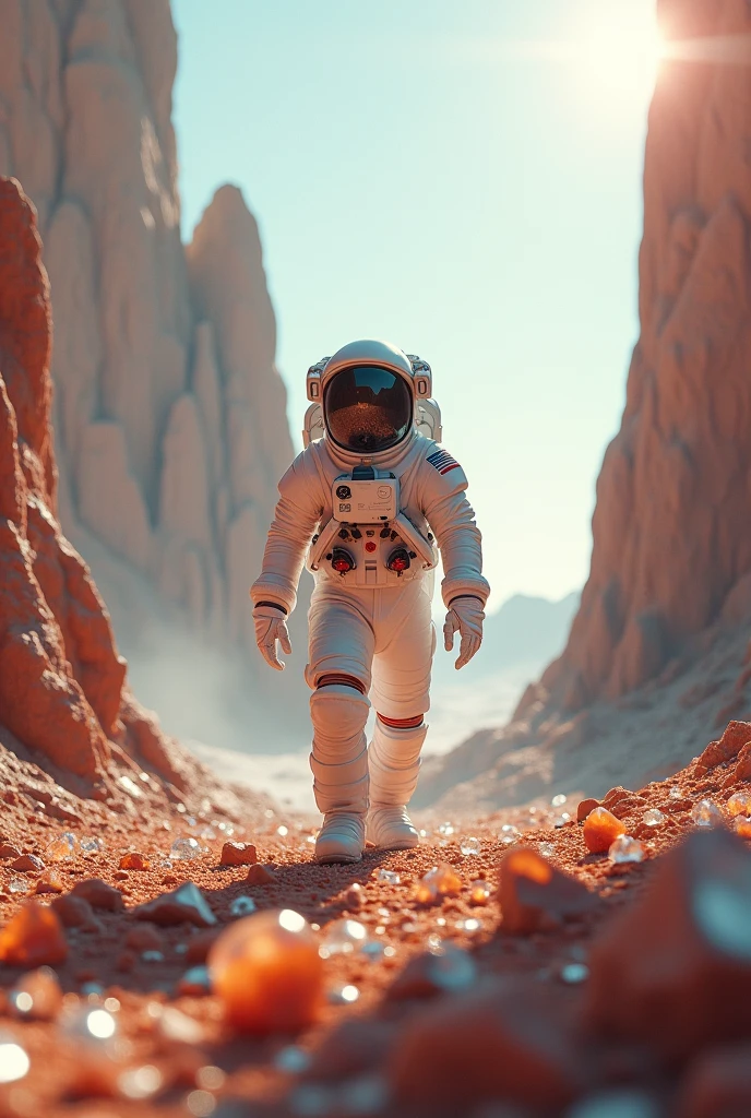 85K high definition and realistic image of an astronaut on an unknown planet