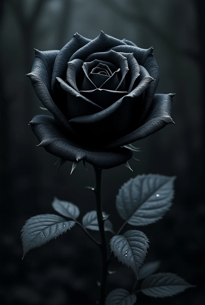 The drawing of a black rose