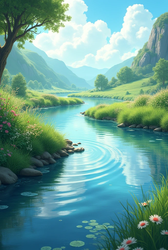 BANKS OF FLOWING RIVER 
