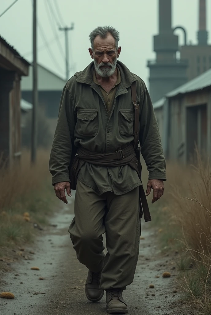 Returning sadly from the weapons factory to his home