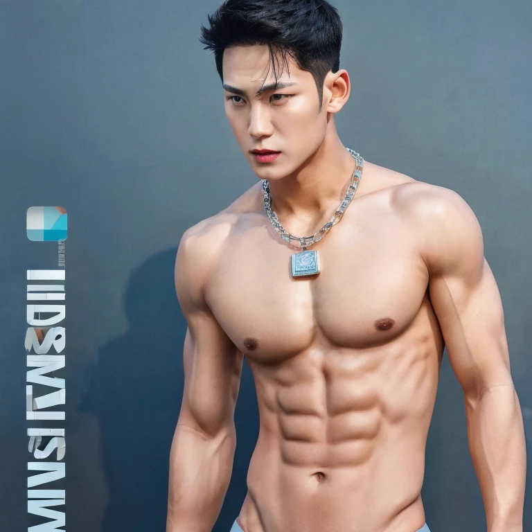 mingyu, face, ull body seen , full body shot, muscular, nude , naked, , chain, muscular, gray studio, gray background (absurdres, highres, ultra detailed),((masterpiece)), ((best quality:1.1)), High Resolution, 8k,1boy, best quality, masterpiece, (photorealistic:1.4), 4k, high quality, masterpiece, best quality, highres, dynamic poses, realistic, mature male, looking at viewer, OverallDetail , biceps, necklace, chains , 6k resolution , ultra-high clarity , hyperrealism, uhd