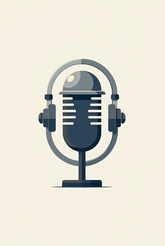 a microphone with safety helmet drawing , to use as logo