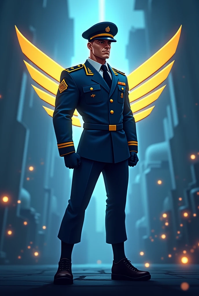 Logo of a Brazilian Air Force game on Roblox, No writing, just a military man