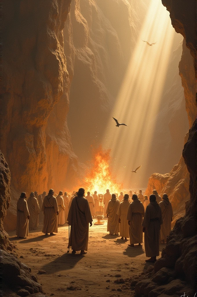 "THERE WAS a man in the land of Uz, whose name was Job; and this was a sincere man, reto e God-fearing, and turned away from evil.
And there were born to him seven sons and three daughters.
And his livestock was seven thousand sheep., and three thousand camels, and five hundred yoke of oxen, and five hundred donkeys; there were also a lot of people at his service, so that this man was greater than all those from the east.
And their children went, and they held banquets in each person's house on their own day; and sent, and invited their three sisters to eat and drink with them.
It happened then that, the round of days of their banquets having elapsed, enviava Good, and sanctified them, and got up at dawn, and offered burnt offerings according to the number of them all; because Job said: Have my children sinned?, and blasphemed God in their hearts. Thus did Job continually.
And there came a day when the sons of God came to present themselves before the Lord, Satan also came among them.
Then the Lord said to Satan: Where do you come from?? And Satan answered the Lord, e disse: From surrounding to land, and walk through it.
And the Lord said unto Satan: Observaste tu a meu servo Good? For there is none like him on earth, sincere and upright man, God-fearing, and turning away from evil.
Then Satan answered the Lord, e disse: Does Job fear God in vain??
Have you not surrounded him with goods?, and your house, and everything that has? You have blessed the work of his hands, and his livestock has increased in the land..
But stretch out your hand, and touch everything he has, and you will see if he does not blaspheme you to your face!
And the Lord said unto Satan: Behold, all that he has is in your hand, only against him do not stretch out your hand. And Satan went out from the presence of the Lord..
And one day it happened, in which his sons and daughters ate, and drank wine in their eldest brother's house,
That a messenger came to Job, and told him: The oxen were plowing, and the donkeys grazed beside them;
And behold, the Sabeans fell upon them, and took them, and they struck the young men with the edge of the sword; and I just