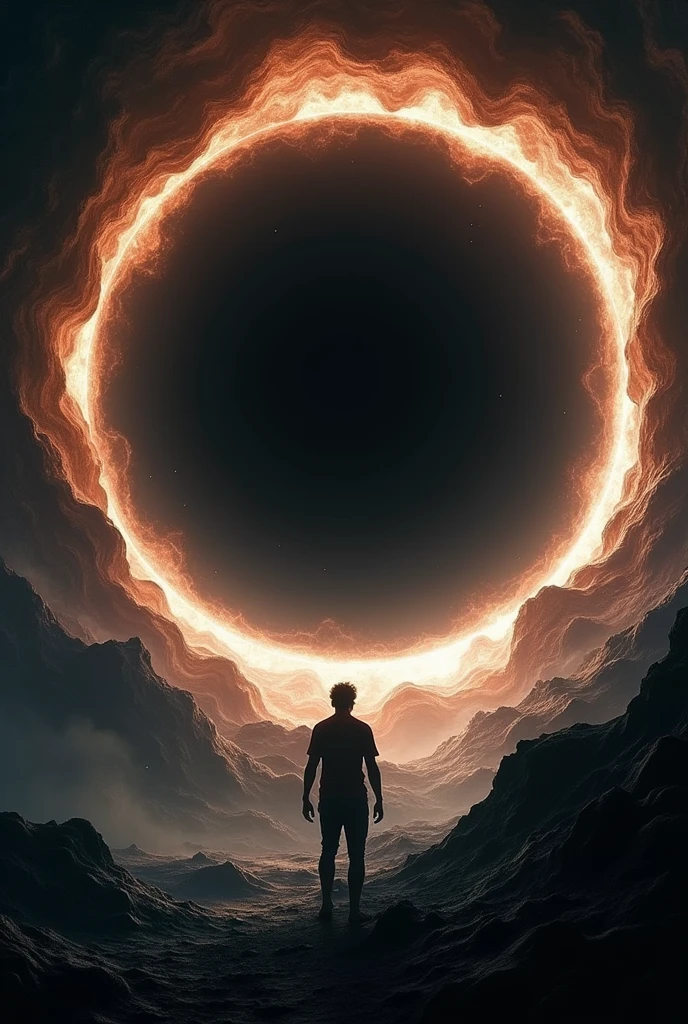 Man falling into a black hole
