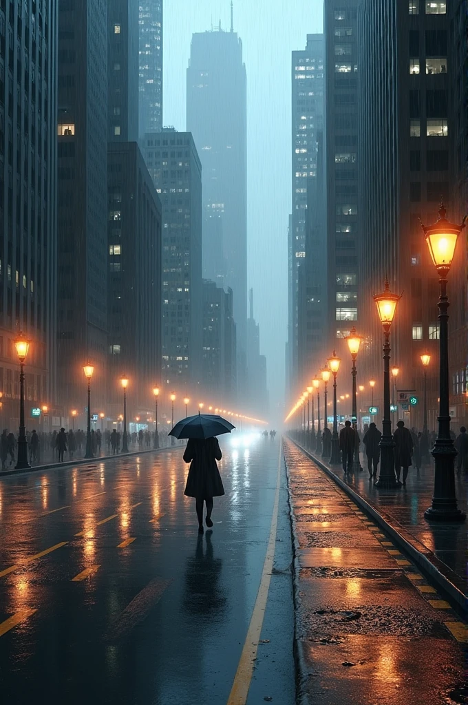 a road in rainy day