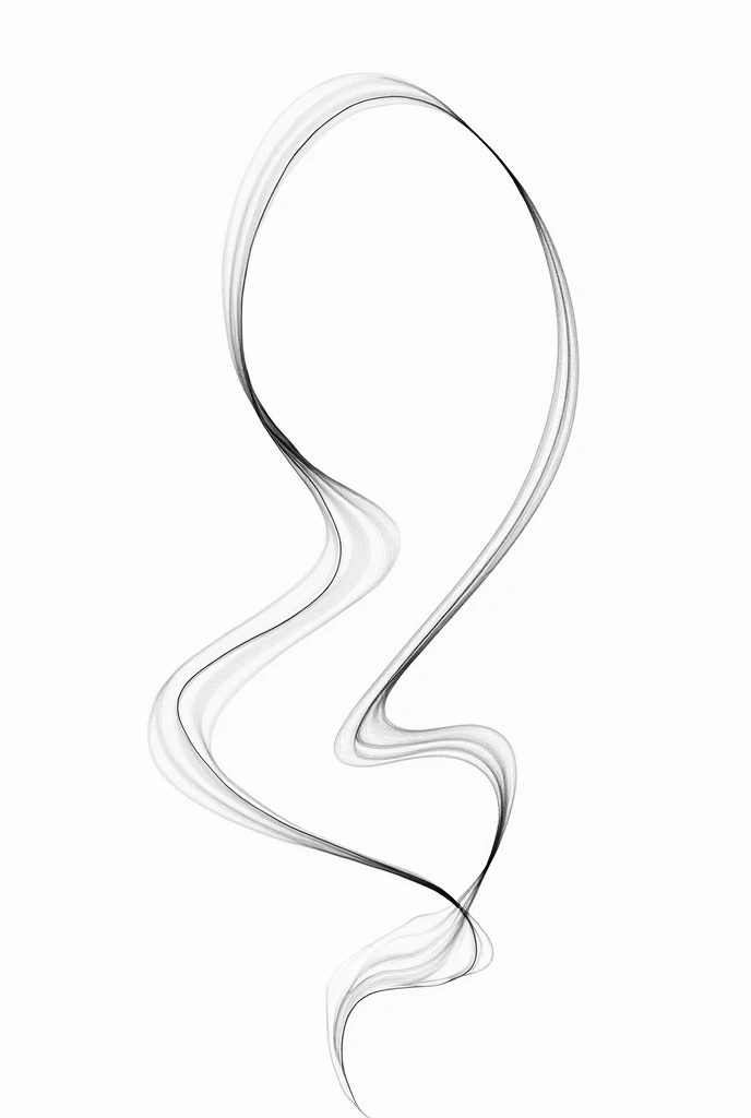 Illustration 2D fond blanc : ligne noire précise ondulée