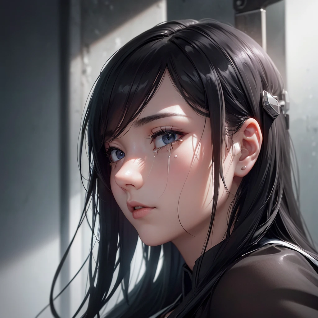 (最high quality, High resolution, Realistic:1.37), Detailed eyes and face, Beautiful Lips, A girl sitting in a jail cell with iron bars, Gloomy atmosphere, Melancholic expression, Dim lighting, Black and White Photography, Cool colors, despair, separation, crying, cry, Devastation. [character (completion) Shrouded in mist, Creates a mysterious and eerie atmosphere. The lighting is dim and atmospheric, The red smoke creates an eerie atmosphere.. 最high quality image, with a resolution of 4K and High resolution enhancement, Showcasing the highest level of detail and realism, Full Body Shot:1.5]. [8k, 最high quality, 超High resolution, (Very detailed CG unity 8k wallpaper), (Best Photos), (best Shadow), Isometric 3D, Octane Rendering, Ray Tracing, Very detailed, (最high quality, 4K, 8k:1.2), Absurd, Super detailed, (Realistic, photoRealistic, photoRealistic:1.37), Complex parts, High resolution, (Complex parts:1.12), (Super detailed, hyper Realistic, Soft lighting, hard:1.2), (Complex parts, Super detailed:1.15). Blurred foreground. (Backlight), masterpiece, high quality, Luminance, chromatic aberration, 8k uhd, Fog Smoke, Shadow, Contrast, sunny, (Warm shades, Warm Tones), Attention to detail, natural reflections].