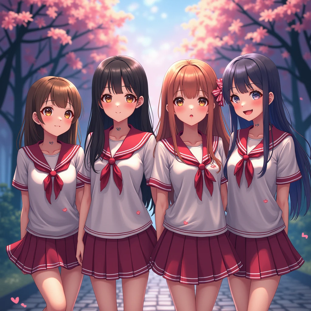 (sfw, White and Red, Acutance:0.8), Masterpiece, (realistic and ((photorealistic:1.37)) with touch of rawness). A group of KAWAII girls in opened school uniform without bra . (extremely detailed KAWAII face variations, joyful expression variations), { Navel | pretty Ass | Overflowing underboob | (White panties) with blood only in crotch area | (full of Flowers covering girl's body) | (Dazzling colorful stained glass with delicate details:1.2) } . (Exposed:1.2), ((nipple:-0.9)), (not Detailed fingers:-0.9) .