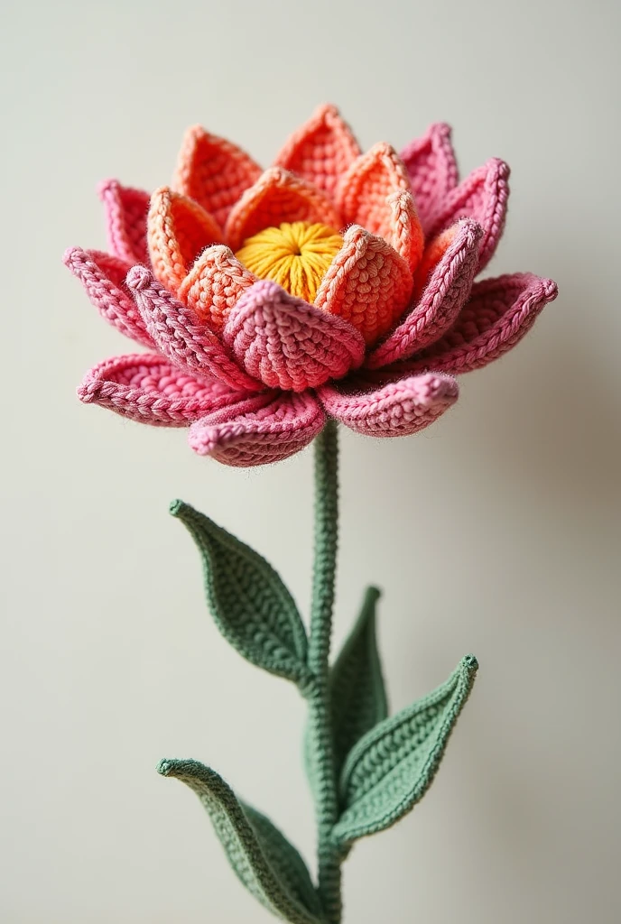 Stylized flower that looks like it's made of crochet threads
