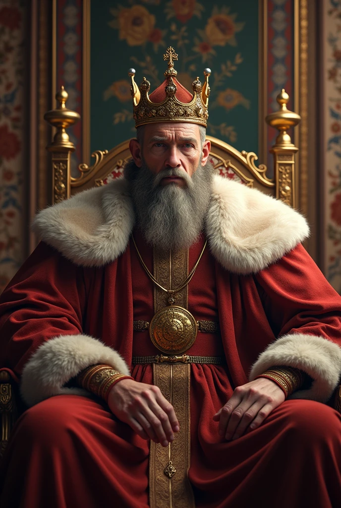 King man. Sitting with crown