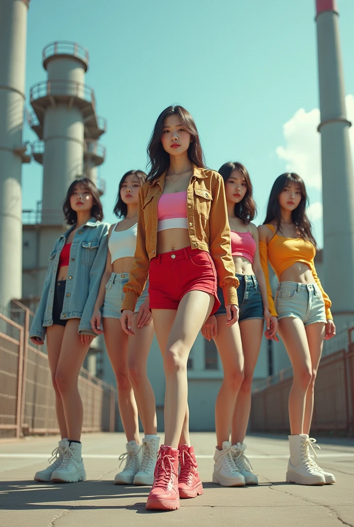 (Highest quality:1.4), (masterpiece:1.4), (High resolution:1.2), (Very detailed:1.2), The proportions of the human body,
One girl, Korean Girls, (Each girl wears a different fashion:1.4), Dynamic pose, Power plant,