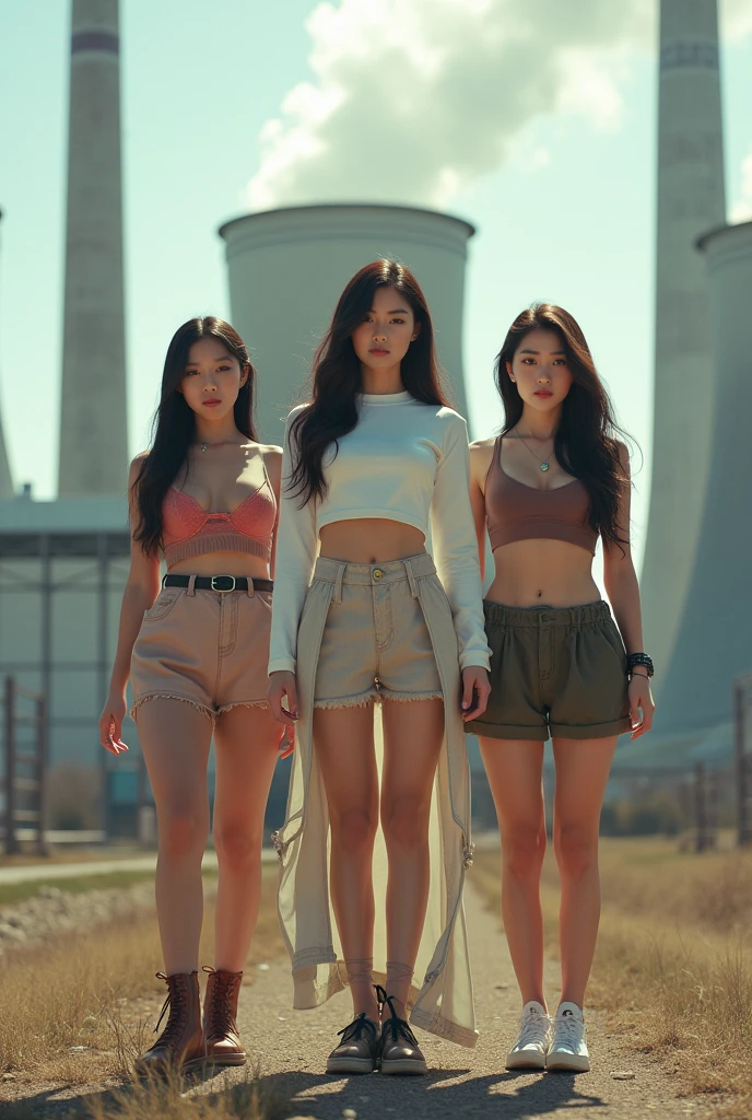(Highest quality:1.4), (masterpiece:1.4), (High resolution:1.2), (Very detailed:1.2), The proportions of the human body,
One girl, Korean Girls, (Each girl wears a different fashion:1.4), Dynamic pose, Power plant,