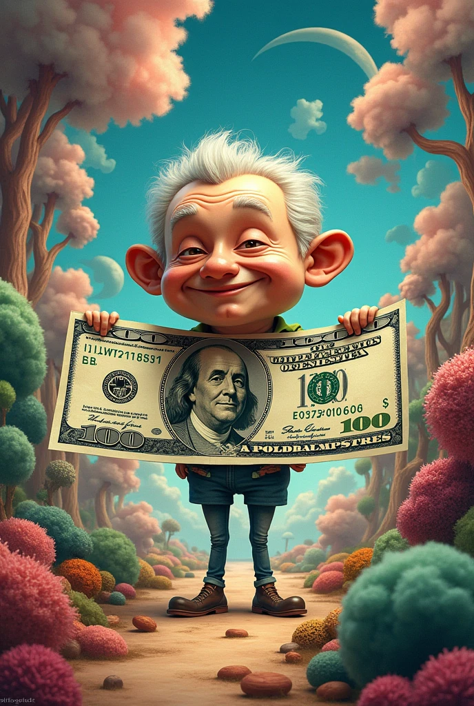 Make a bill that says 10$realistic ridiculous dollars
