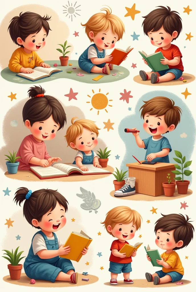images of toddlers little kids homework sheets cut out chores
