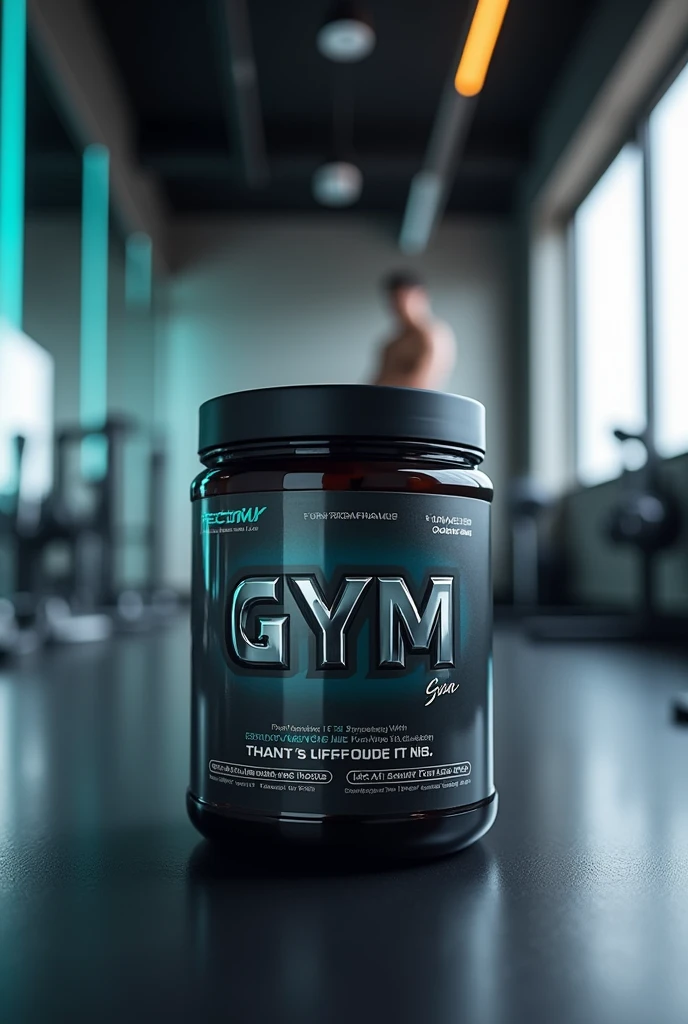 Create a jar of a revolutionary new gym product for gym-goers 