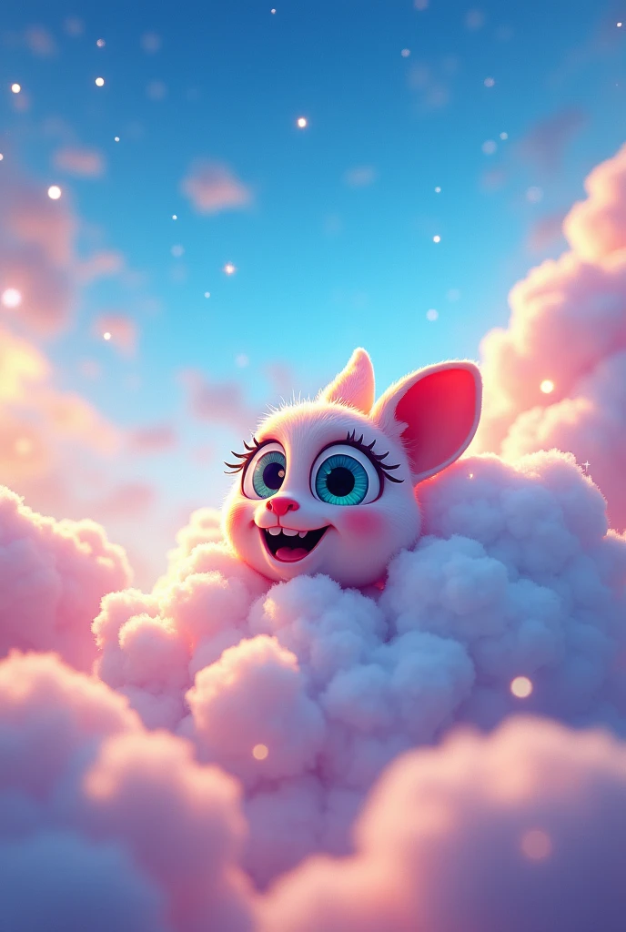 A 3D movie poster in Disney-Pixar style of the sky very shining