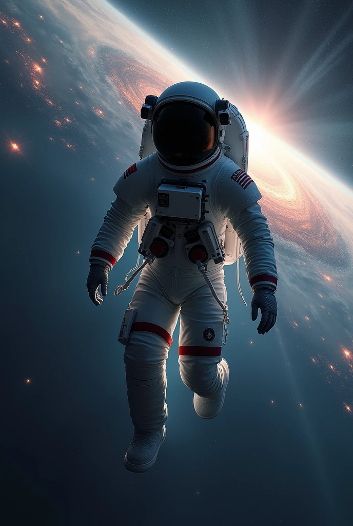 Help me generate a cool photo of an astronaut exploring outer space