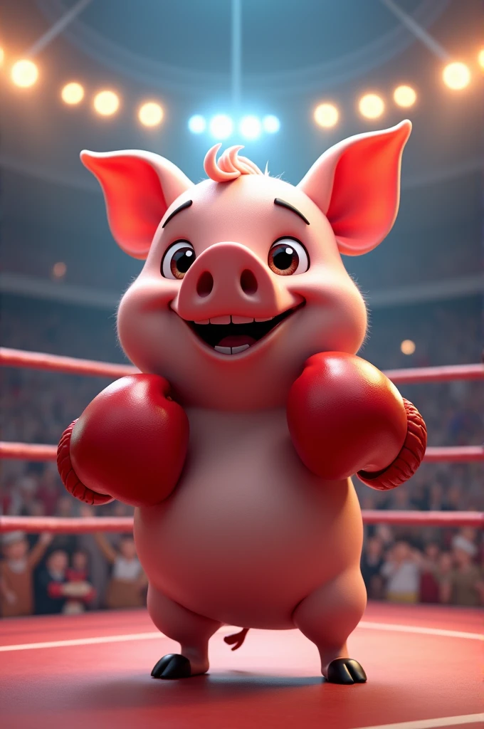 Animated pig boxing 