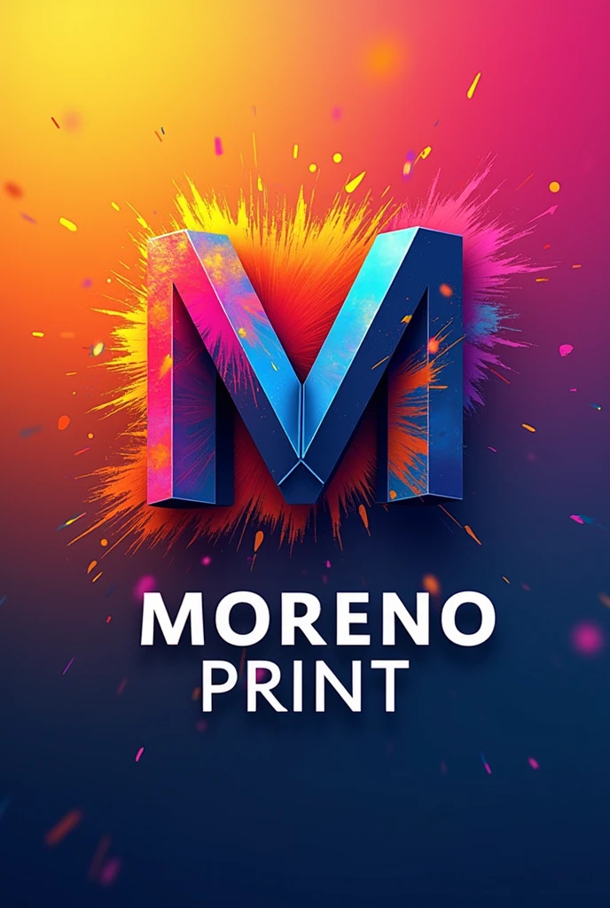 A logo for a designer with the name moreno print, involving CMIK colors
