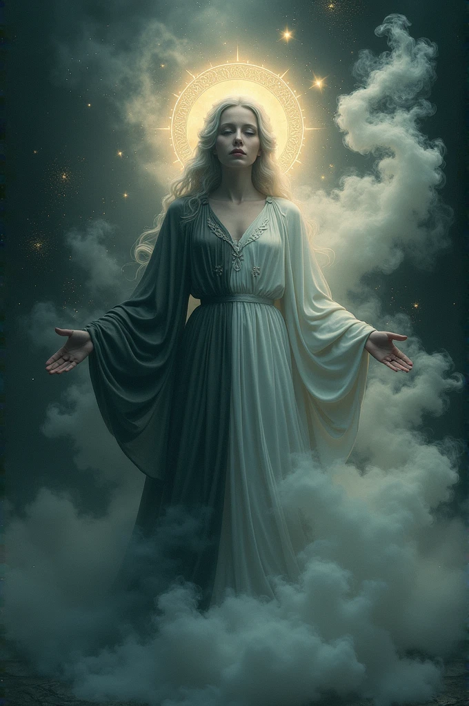 Saint on one side Air on the other side smoke Gemini sign planet Mercury occultism esotericism