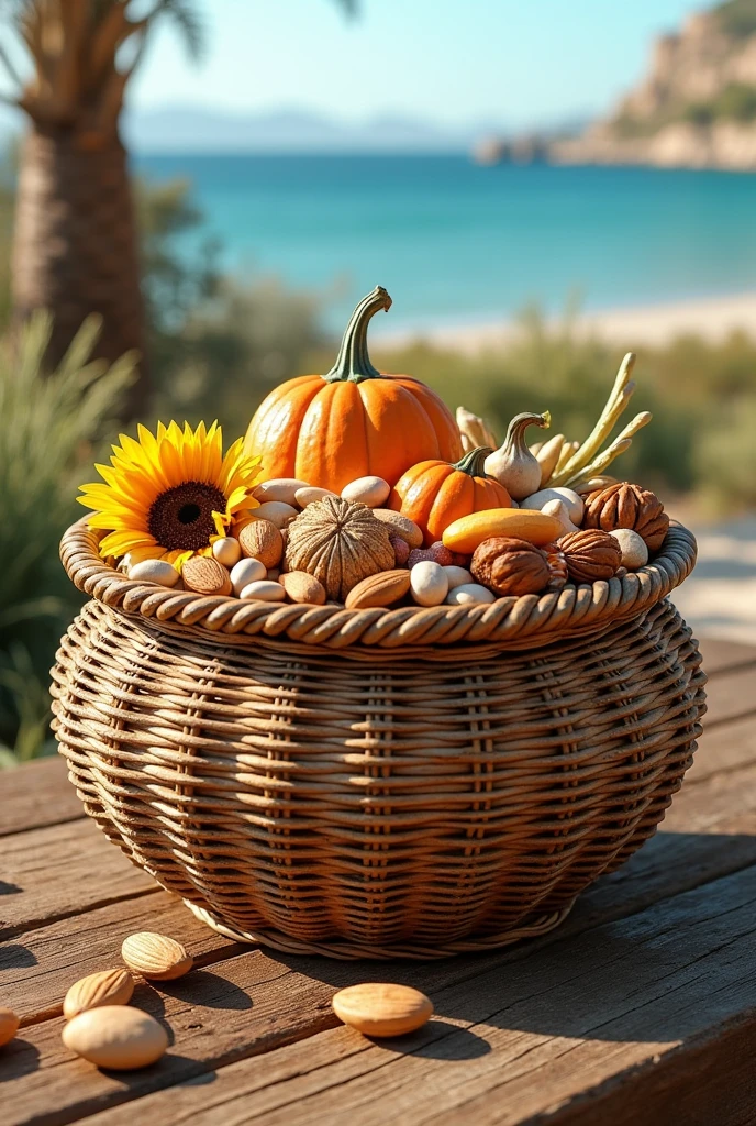Basket with seeds, species, seeds, Mar, nuts