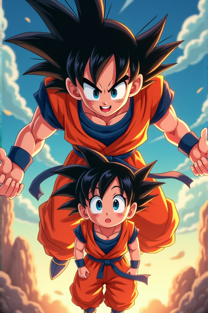 Anime girl with goku above