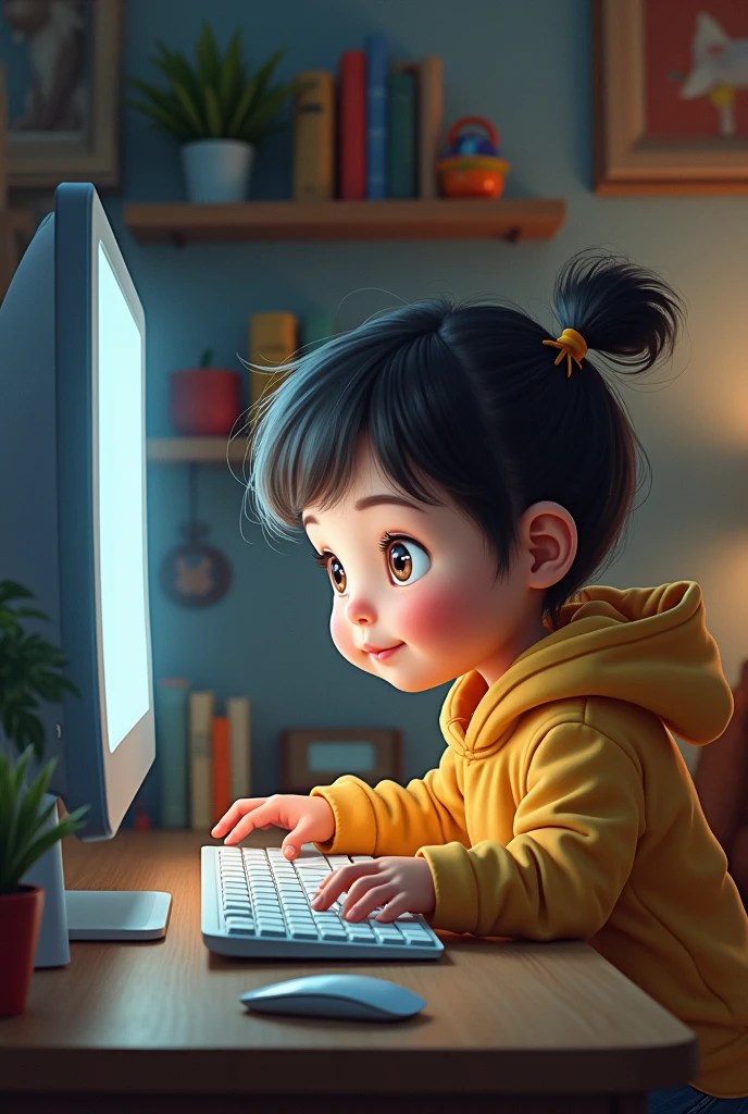 A child playing on a computer