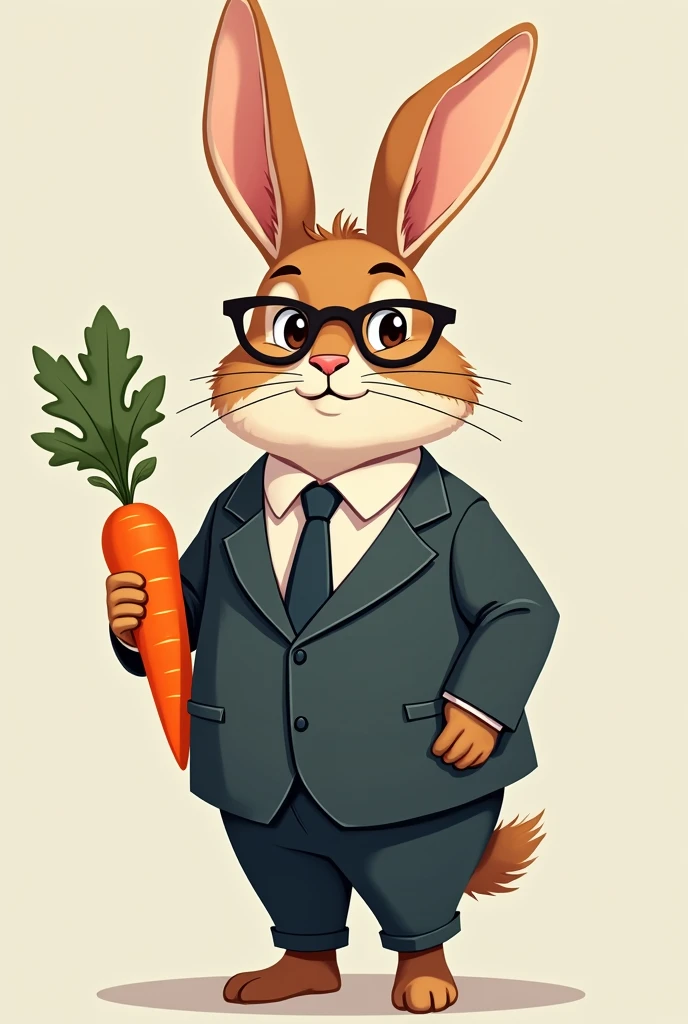 A rabbit by profession of accountant with her carrot at her side
