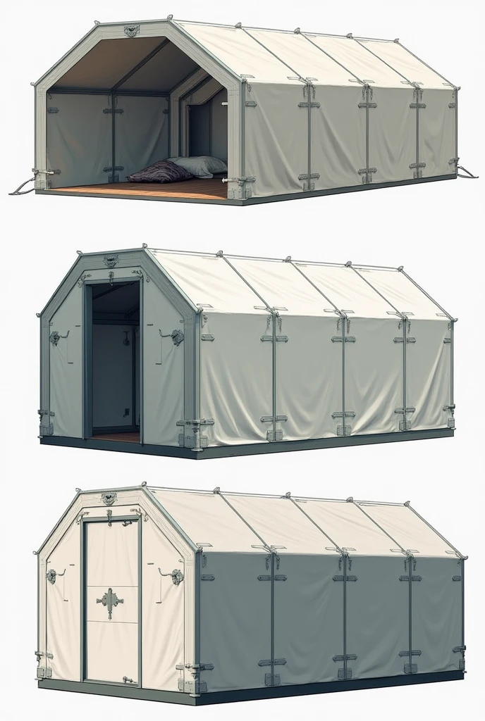 Octagon-shaped temporary shelters
