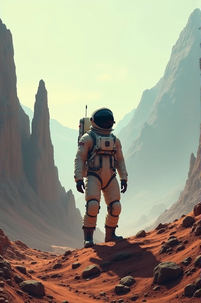 Please help me create a photo of an astronaut exploring the planet