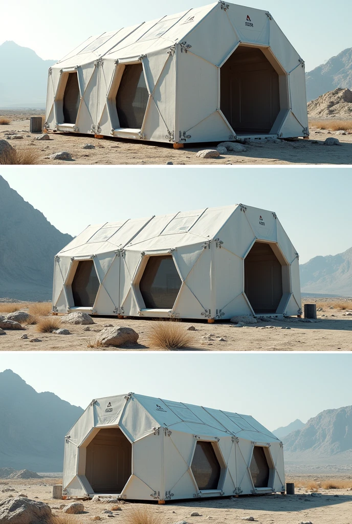 Octagon-shaped temporary shelters