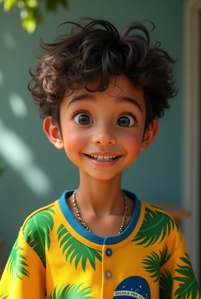 A ager wearing a Brazilian shirt
