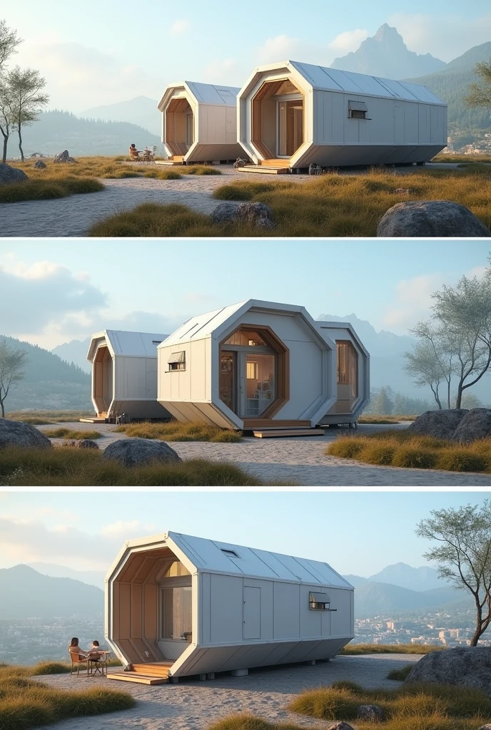 Octagon-shaped temporary shelters